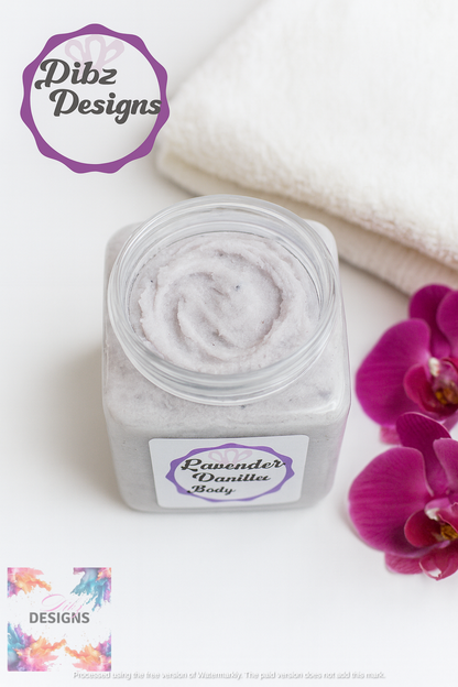 Lavender Vanilla Body Scrub – 8 oz | Dibz Body Bliss