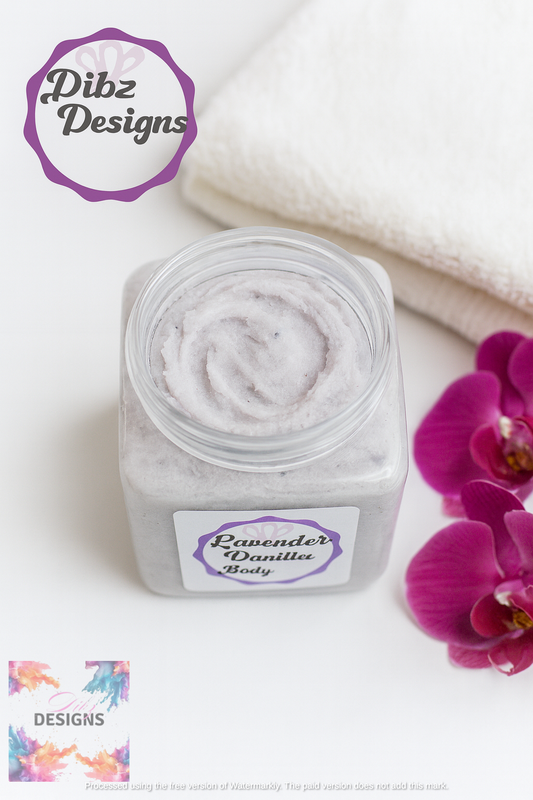 Lavender Vanilla Body Scrub – 8 oz | Dibz Body Bliss