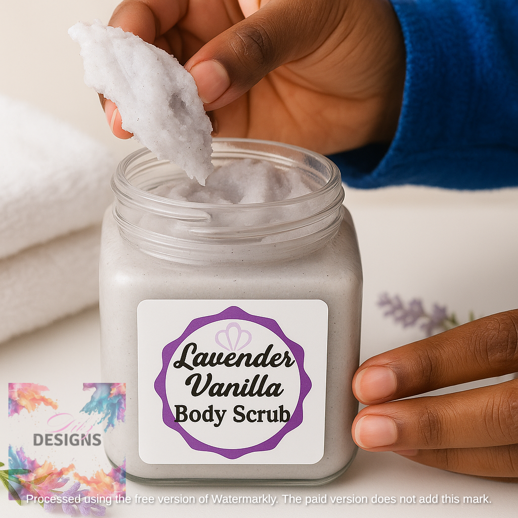 Lavender Vanilla Body Scrub – 8 oz | Dibz Body Bliss