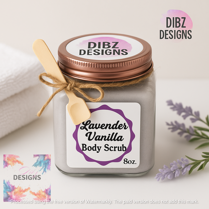 Lavender Vanilla Body Scrub – 8 oz | Dibz Body Bliss